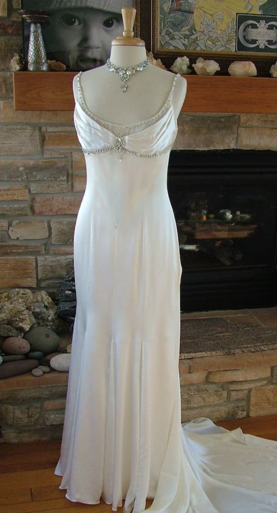 Vintage White Mermaid Prom Dress Wedding Dress     fg7199