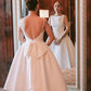 Simple White Backless Wedding Dress Evening Party Dress     fg7036