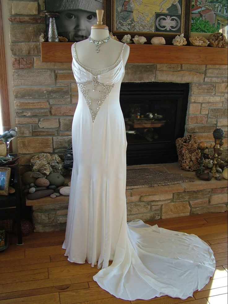 Vintage White Mermaid Prom Dress Wedding Dress     fg7199