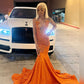 Long Mermaid orange prom dress Sexy Party Dress      fg7100