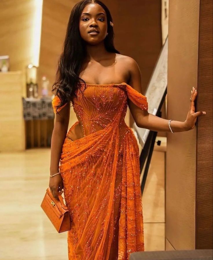 Orange Prom Dresses Off The Shoulder Birthday Outfits Long Formal Dress       fg6980