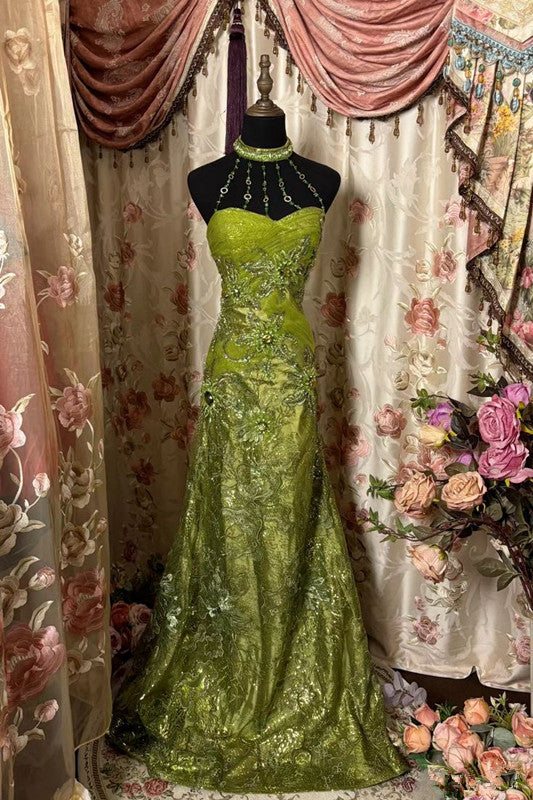 Green Mermaid Long Prom Dress,Long Evening Gowns           fg7147