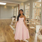 Women's Retro Pink Maxi Dress Sexy Fashion Party Evening Gown   fg7266