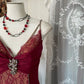 V Neck Lace Burgundy Long Prom Dress Mermaid Evening Party Gown     fg6916