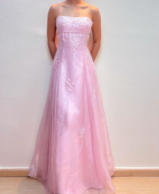 long prom dress pink evening gown      fg6910