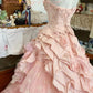 Pink A Line Princess Quinceanera Dress Ball Gown Sweet 16 Dresses   fg7178