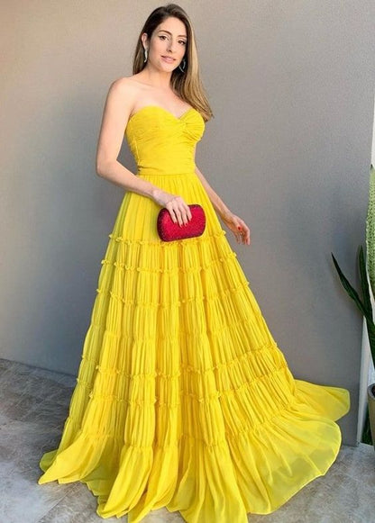 Yellow Prom Dresses Long Evening Dresses        fg5665