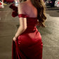 Fashion Red Off The Shoulder Mermaid Long Prom Evening Dress      fg5769