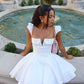 A Line White Short Prom Dress Homecoming Dress Short Party Dress    fg7684
