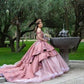 Sparkle Pink Vestidos De 15 Quinceanera Dress Princess Sequin Ball Gown Sweet 15 Birthday Dress       fg5678