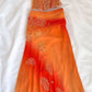 Two Piece Orange Ombre Prom Dress Evening Party Gowns   fg7450