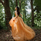 ORANGE TULLE LACE HIGH LOW PROM DRESS EVENING DRESS      fg5549