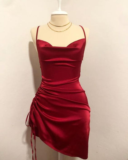 Red Sheath Short Prom Dress Homecoming Dress     fg5720