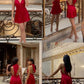 A line Red Birthday Outfits Short Prom Gown Homecoming Dress    fg6135