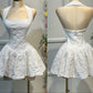 A Line White Short Prom Dress Homecoming Dress Short Party Dress    fg7685