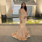 Gorgeous Gold Sequins Mermaid Prom Dresses      fg5487