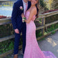 Straps Pink Sequin Mermaid Long Formal Dress       fg5559