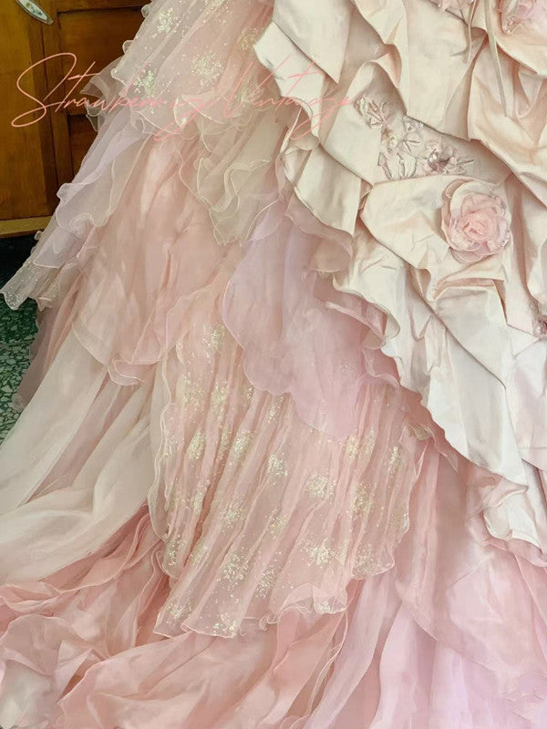 Pink A Line Princess Quinceanera Dress Ball Gown Sweet 16 Dresses   fg7178