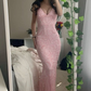 Cute Mermaid Pink Long Prom Dresses     fg6875