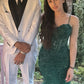 Green Mermaid Spaghetti Straps Prom Dress Green Evening Gown     fg4990