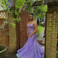 Purple Prom Dresses Mermaid Lace Long Formal Dresses      fg5270