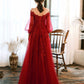 Round Neck Tulle Beads Long Prom Dress Evening Dress      fg5615