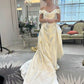 A-line Satin Wedding Dress Off The Shoulder    fg5374