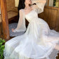 White Off The Shoulder A-line Party Dress Evening Dress      fg4535