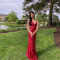 Elegant Red Sequins Long Prom Dress, Formal Gown       fg5259