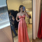 Pink Sweetheart Satin Backless Prom Dress Long Party Dress     fg5086