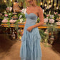 Popular Blue A-line Spaghetti Straps Maxi Long Party Prom Dresses, Evening Dress     fg5108