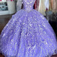 Princess Ball Gown Lavender Quinceanera Dresses Sweet 16 Girl Appliques       fg5136
