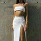 Elegant White Two Piece Long Prom Dress Formal Party Dress       fg5215