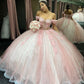 Pink Quinceanera Dress with Beaded Lace Applique Sweet 16 Dress Ball Gowns      fg5245