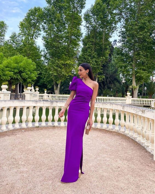 Sexy Purple Prom Dresses, Long Evening Party Dress With Slit       fg4245