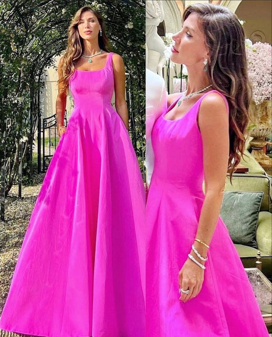 A Line Fashion Hot Pink Long Prom Dress,   Formal Evening Gown      fg3896