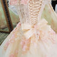 Sweet 16 Dresses Pink Lace Floral Prom Dresses Ball Gown Off The Shoulder Elegant Beaded Luxury Prom Gown        fg4334