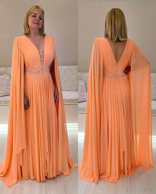 Orange Long Prom Dress, Formal Evening Graduation Dress     fg4004