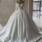 Off Shoulder Princess Wedding Dress Romantic Ball Gown V Neck Lace Up Back Beaded Appliques Long Sleeve Wedding Dress    fg4313