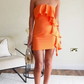 Orange Homecoming Dresses Short Prom Dresses     fg3642