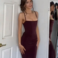 Burgundy Prom Dresses Sheath Straps Evening Dresses       fg4867