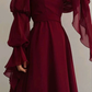 Beautiful Vintage Romantic A-line Burgundy Prom Dress Evening Dress      fg4534