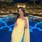 Yellow Chiffon One Shoulder Evening Dress Elegant Pleated Dubai Arabic Evening Gowns      fg5926