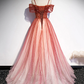 Tulle Long Prom Dress, A-Line Off Shoulder Evening Dress      fg5701