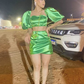 Green Two Piece Short Prom Dress Homecoming Party Dress      fg5539