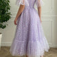 PURPLE TULLE SHORT A LINE PROM DRESS EVENING DRESS   fg2657