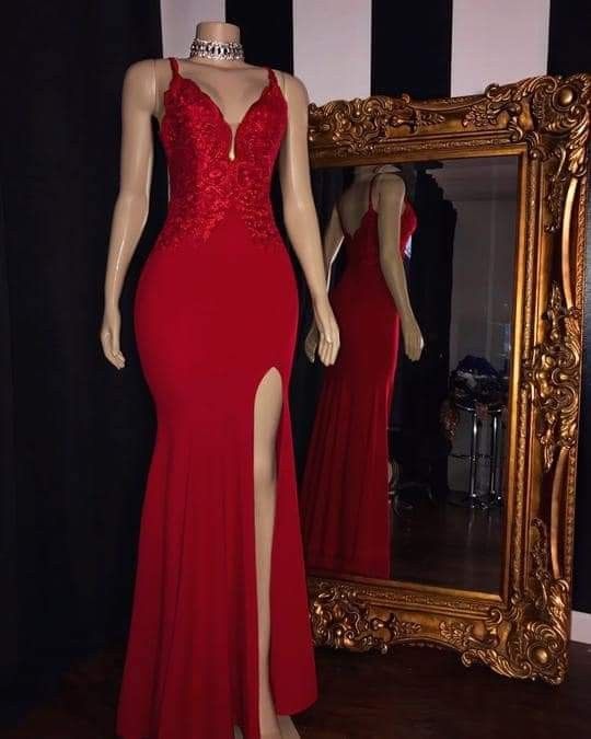 Red Party Dress, Pretty Handmade Red Prom Dress      fg1817