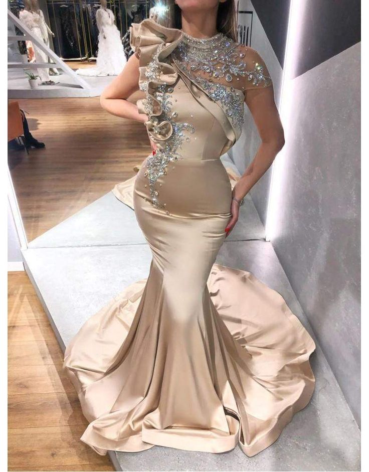 Luxury Evening Gown Satin long party dress, fashionable prom dress      fg1930