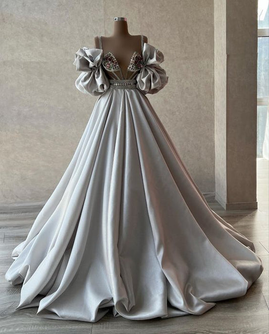 Silver Long Prom Dresses    fg1192