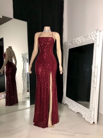 Burgundy sequin long prom dress, Special Occasion Dresses     fg2380